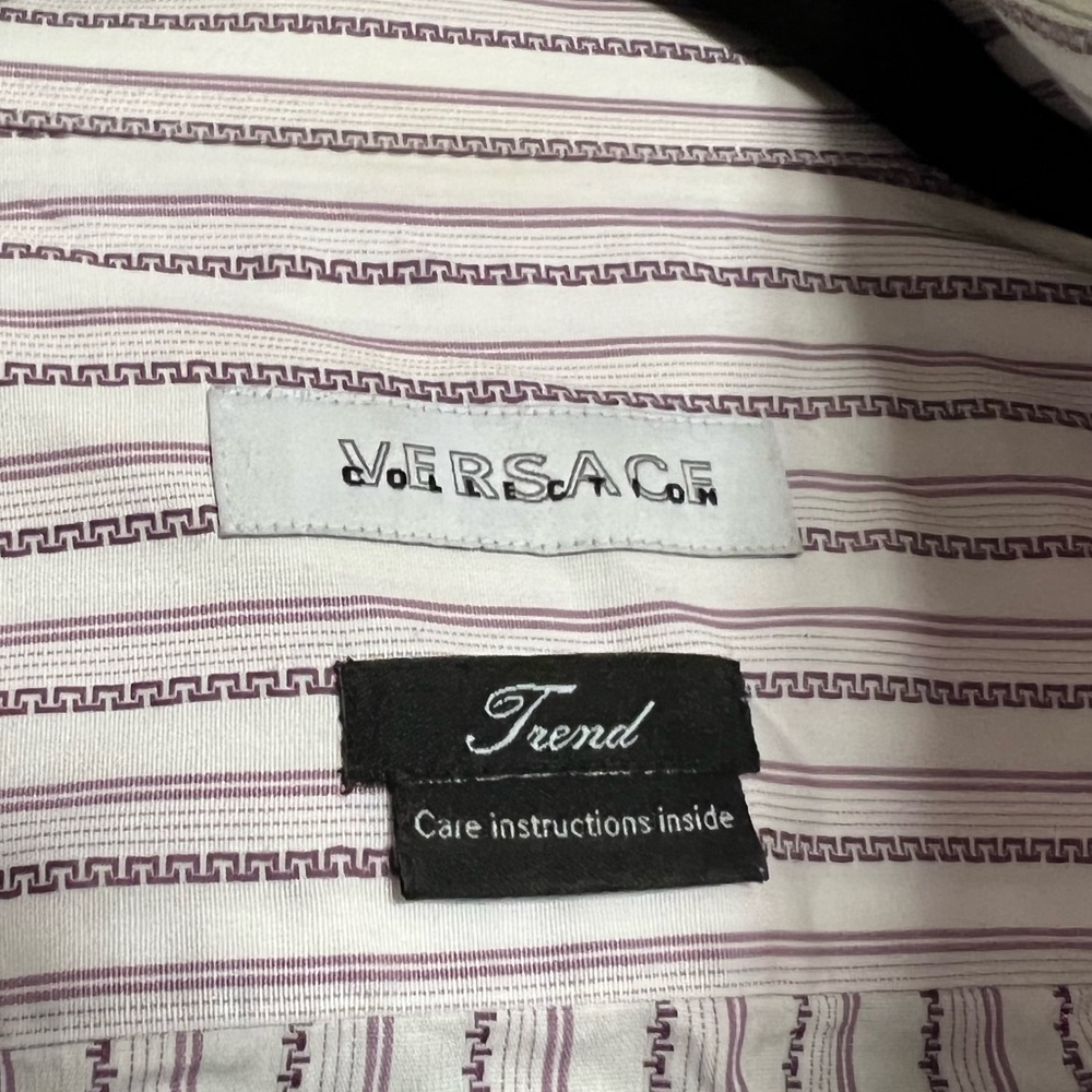 Versace Collection Greek Key Print Button Down - Picture 3 of 5